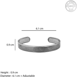 Aditya Roy Kapur Black Rhodium Textured Kada For Him