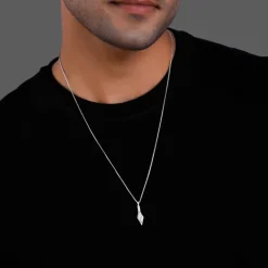 Aditya Roy Kapur Silver Kite Pendant with Box Chain For Him
