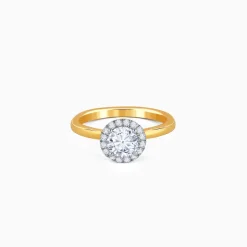 Anushka Sharma Gold Audrey Halo Solitaire Lab Grown Diamond Ring