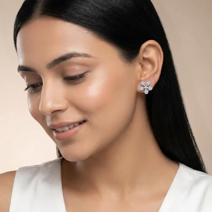 Anushka Sharma Gold Bloom Bold Lab Grown Diamond Earrings