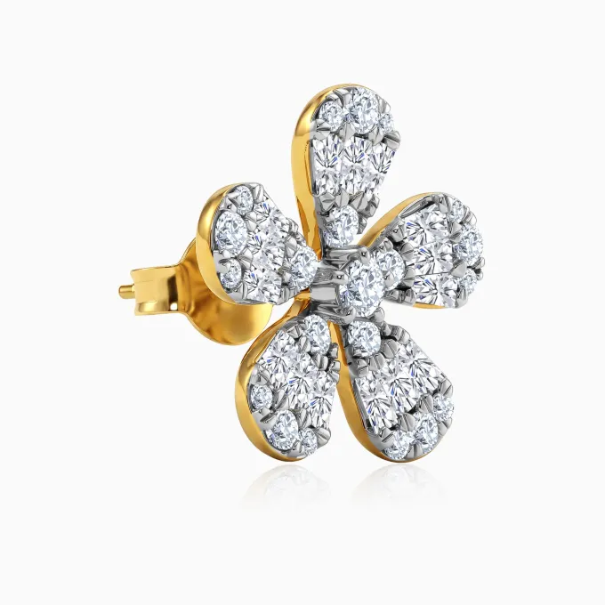 Anushka Sharma Gold Bloom Bold Lab Grown Diamond Earrings