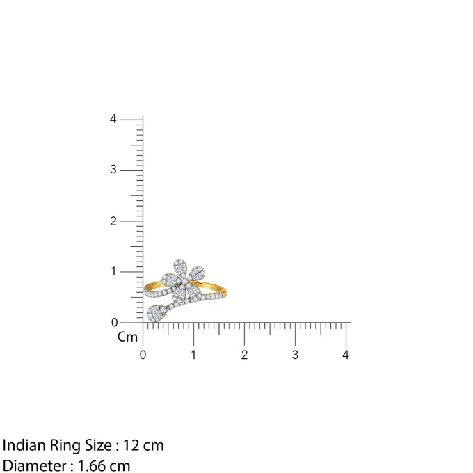 Anushka Sharma Gold Bloom Bold Lab Grown Diamond Ring (Size 12)