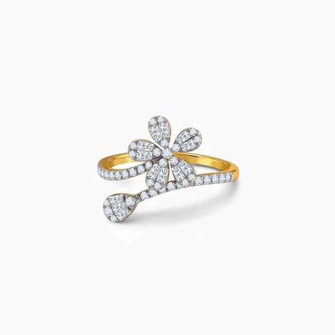 Anushka Sharma Gold Bloom Bold Lab Grown Diamond Ring (Size 12)