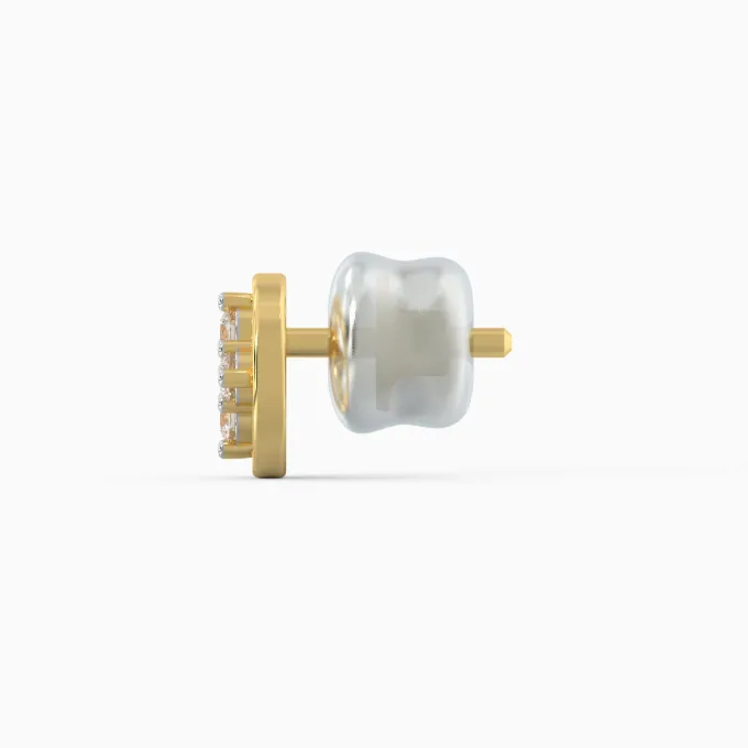 Anushka Sharma Gold Circular Quartet Diamond Stud Earrings
