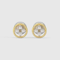 Anushka Sharma Gold Circular Quartet Diamond Stud Earrings