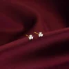 Anushka Sharma Gold Clover Leaf Diamond Stud Earrings
