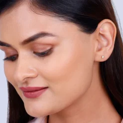 Anushka Sharma Gold Clover Leaf Diamond Stud Earrings