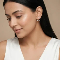 Anushka Sharma Gold Crystal Orbit Lab Grown Diamond Earrings