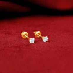 Anushka Sharma Gold Dot Bling Lab Grown Diamond Earrings