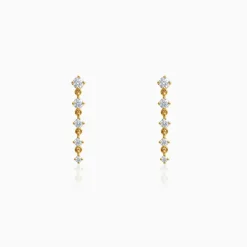 Anushka Sharma Gold Falling Light Lab Grown Diamond Earrings