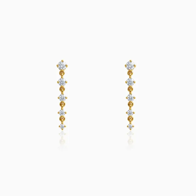 Anushka Sharma Gold Falling Light Lab Grown Diamond Earrings