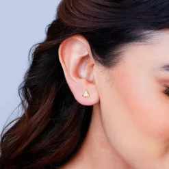 Anushka Sharma Gold Geometric Trio Diamond Earrings