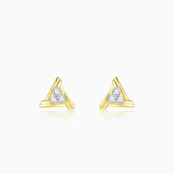 Anushka Sharma Gold Geometric Trio Diamond Earrings