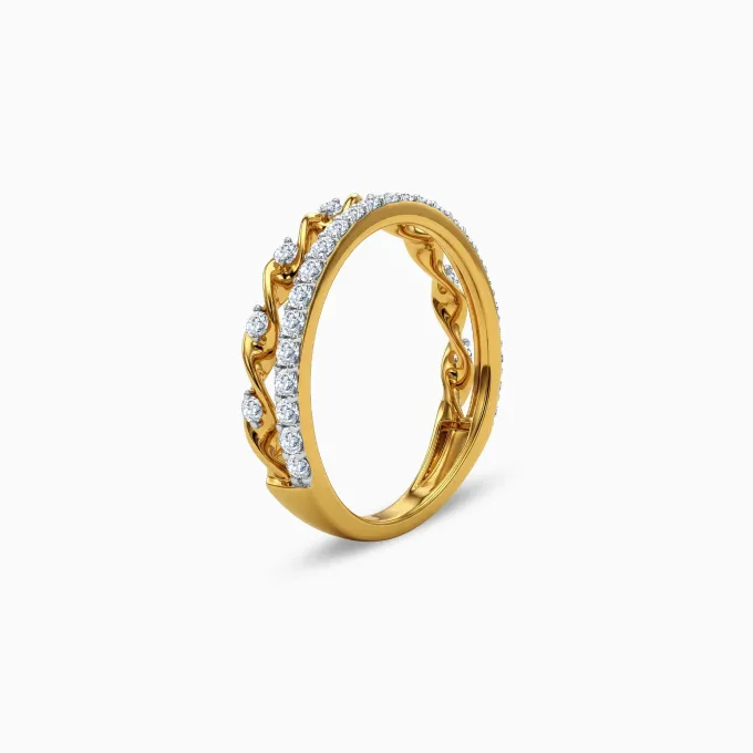 Anushka Sharma Gold Luna Twine Lab Grown Diamond Ring (Size 12)