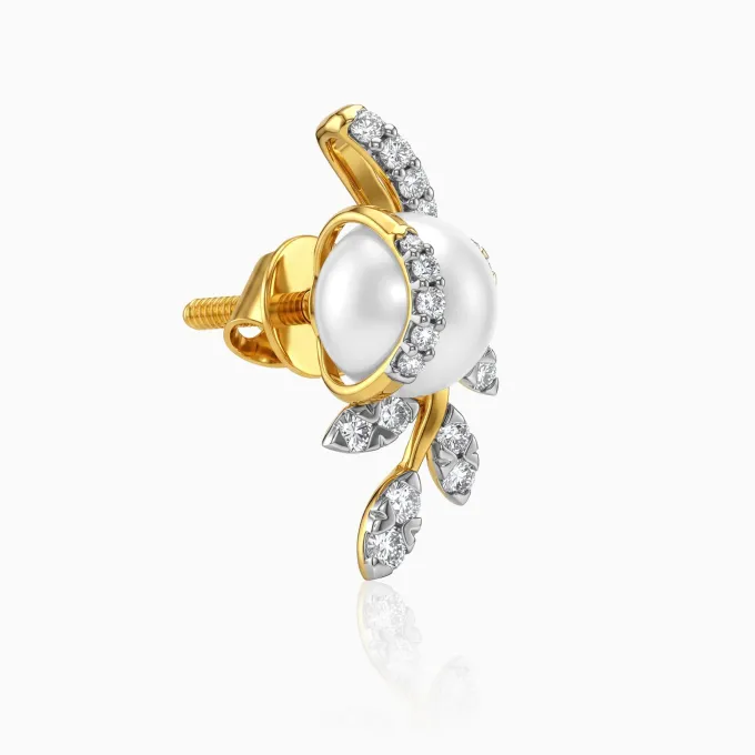 Anushka Sharma Gold Midnight Bloom Lab Grown Diamond Earrings
