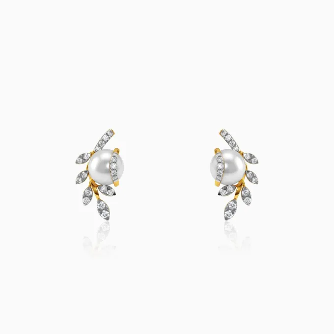 Anushka Sharma Gold Midnight Bloom Lab Grown Diamond Earrings