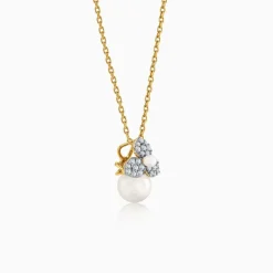 Anushka Sharma Gold Pearl Bud Story Lab Grown Diamond Pendant