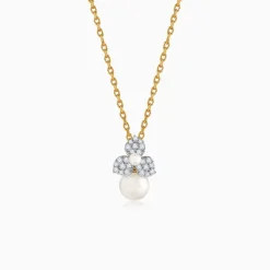 Anushka Sharma Gold Pearl Bud Story Lab Grown Diamond Pendant