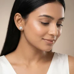 Anushka Sharma Gold Soft Centre Lab Grown Diamond Earrings