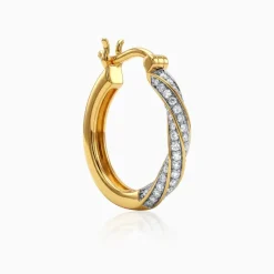 Anushka Sharma Gold Twisted Radiance Lab Grown Diamond Hoop Earrings