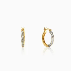 Anushka Sharma Gold Twisted Radiance Lab Grown Diamond Hoop Earrings