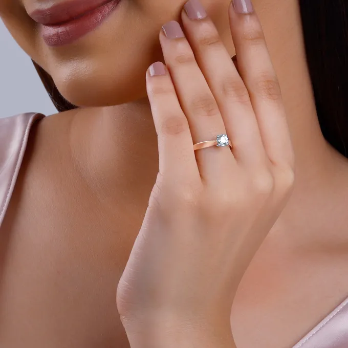 Anushka Sharma Rose Gold Joy Solitaire Lab Grown Diamond Ring