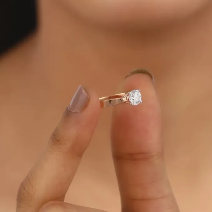 Anushka Sharma Rose Gold Joy Solitaire Lab Grown Diamond Ring