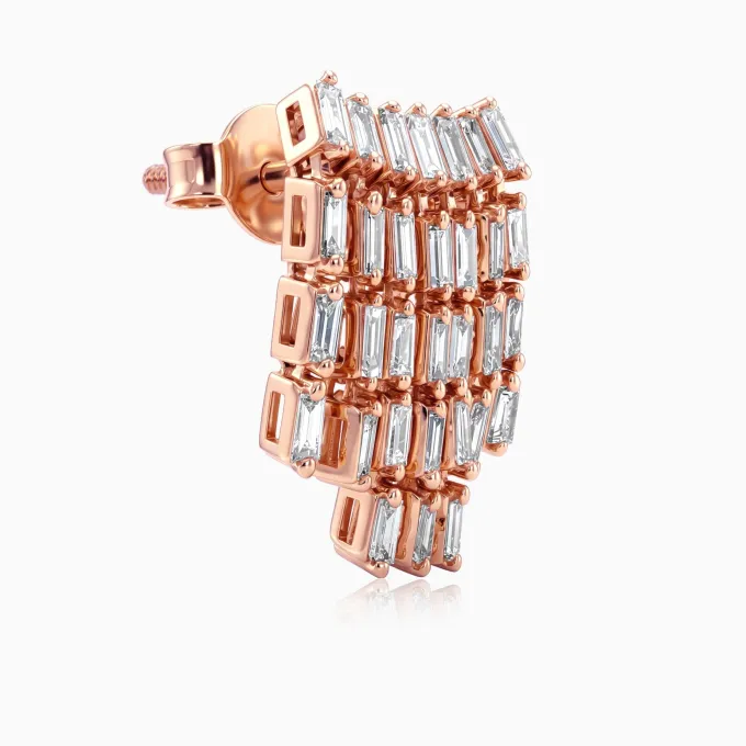 Anushka Sharma Rose Gold Velvet Cascade Lab Grown Diamond Earrings