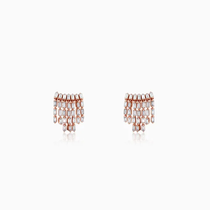 Anushka Sharma Rose Gold Velvet Cascade Lab Grown Diamond Earrings