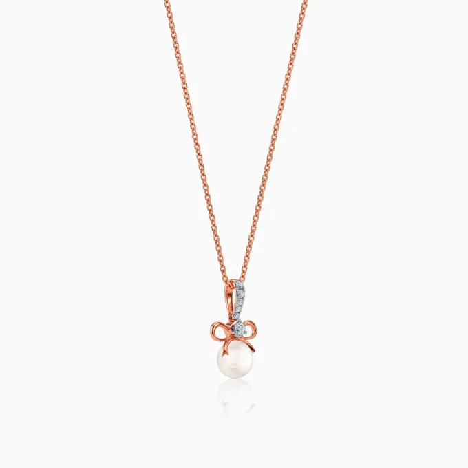 Anushka Sharma Rose Gold Cielo Bow Lab Grown Diamond Pendant