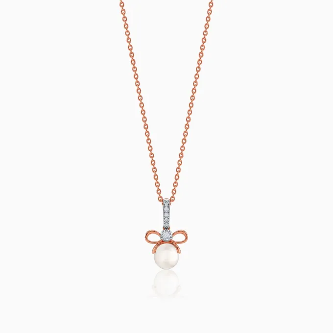 Anushka Sharma Rose Gold Cielo Bow Lab Grown Diamond Pendant