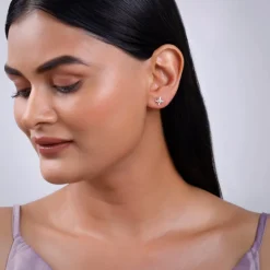 Anushka Sharma Rose Gold Lily Lab Grown Diamond Stud Earrings