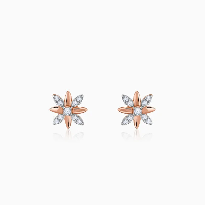 Anushka Sharma Rose Gold Lily Lab Grown Diamond Stud Earrings