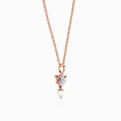 Anushka Sharma Rose Gold Elara Lotus Lab Grown Diamond Pendant