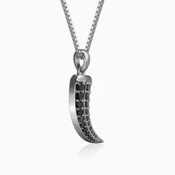 Black Rhodium Claw Pendant With Box Chain For Him
