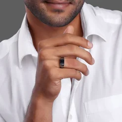 Black Rhodium Jazz Up Ring For Him
