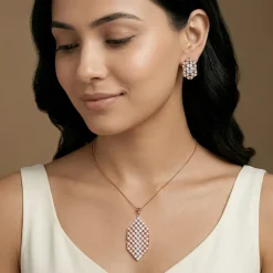 Dual Tone Aurora Angle Silver Set