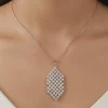 Dual Tone Aurora Angle Silver Pendant With Link Chain