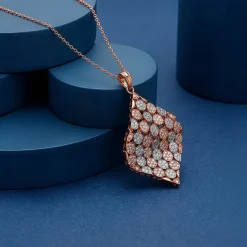 Dual Tone Celeste Grove Silver Pendant With Link Chain