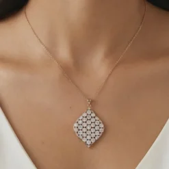 Dual Tone Celeste Grove Silver Pendant With Link Chain