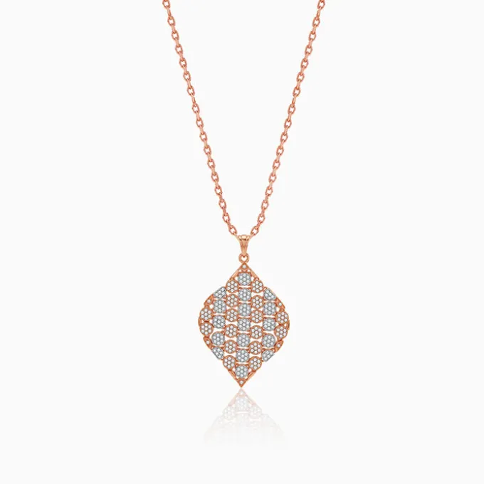 Dual Tone Celeste Grove Silver Pendant With Link Chain