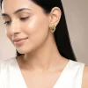 Dual Tone Crossover Silver Stud Earrings