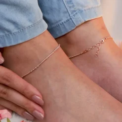 Dual Tone Dewdrop Anklet
