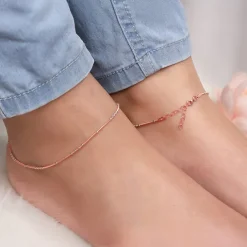 Dual Tone Dewdrop Anklet