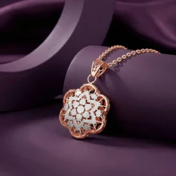 Dual Tone Eloria Silver Pendant With Link Chain