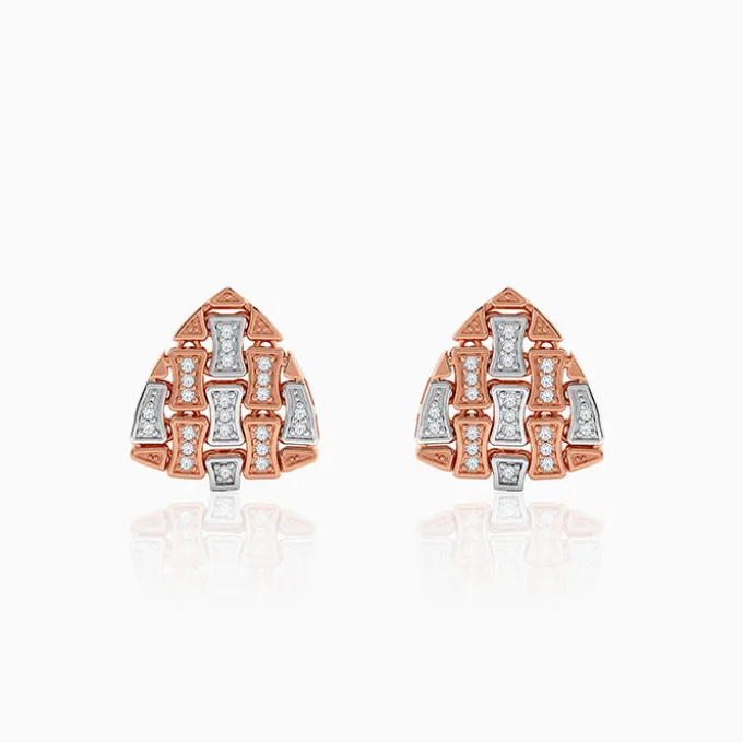 Dual Tone Eterna Arc Silver Earrings