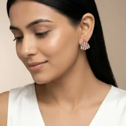 Dual Tone Eterna Arc Silver Earrings