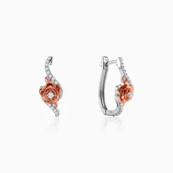 Dual Tone Ethereal Silver Hoop Earrings