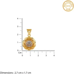 Dual Tone Floria Silver Pendant With Link Chain
