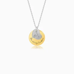 Dual Tone Golden Personalised Heart Message Necklace